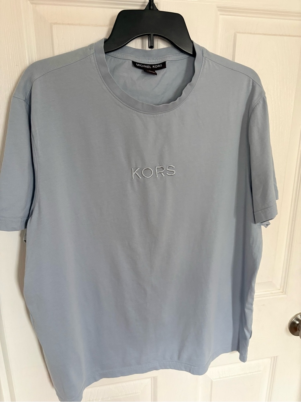 Michael Kors Light Blue KORS Embroidered Crewneck Tee